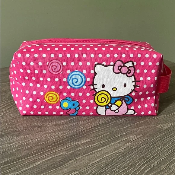 Hello Kitty Pink Polka Dot Kids Accessory Bag - Picture 2 of 2